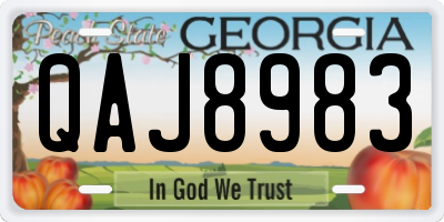 GA license plate QAJ8983