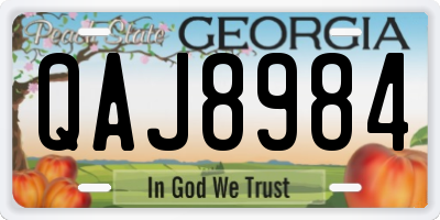 GA license plate QAJ8984