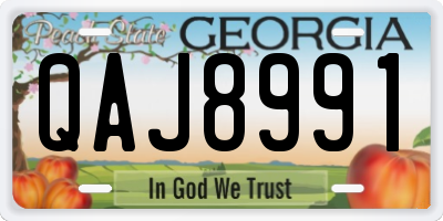 GA license plate QAJ8991