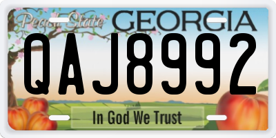 GA license plate QAJ8992