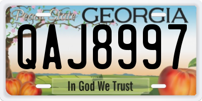 GA license plate QAJ8997