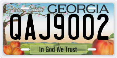 GA license plate QAJ9002