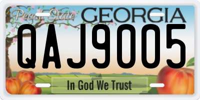 GA license plate QAJ9005