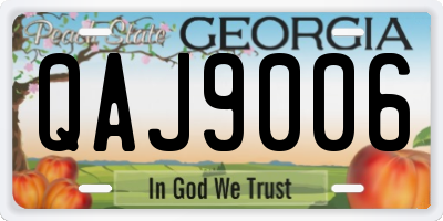GA license plate QAJ9006