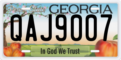 GA license plate QAJ9007