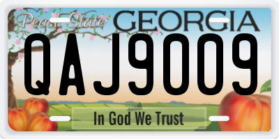 GA license plate QAJ9009