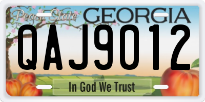 GA license plate QAJ9012