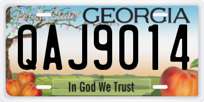 GA license plate QAJ9014