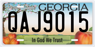 GA license plate QAJ9015