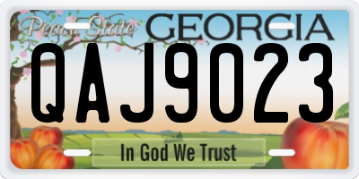 GA license plate QAJ9023
