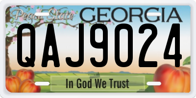 GA license plate QAJ9024