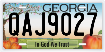 GA license plate QAJ9027