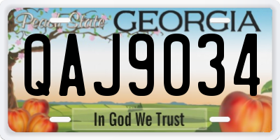 GA license plate QAJ9034