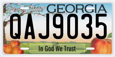 GA license plate QAJ9035