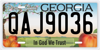 GA license plate QAJ9036