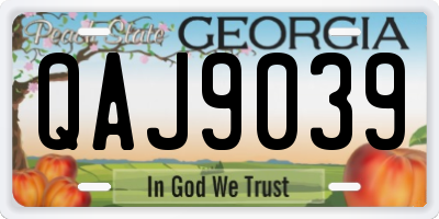 GA license plate QAJ9039