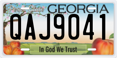 GA license plate QAJ9041