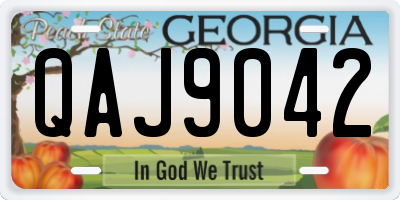 GA license plate QAJ9042