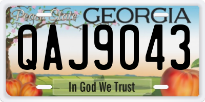 GA license plate QAJ9043