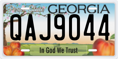 GA license plate QAJ9044