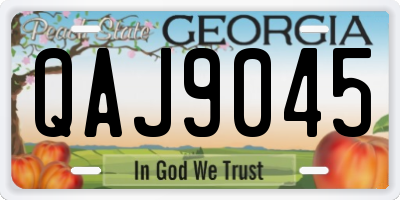 GA license plate QAJ9045