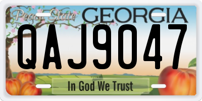 GA license plate QAJ9047