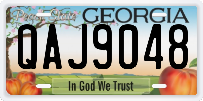 GA license plate QAJ9048