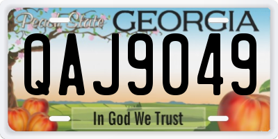 GA license plate QAJ9049