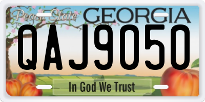 GA license plate QAJ9050