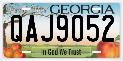 GA license plate QAJ9052
