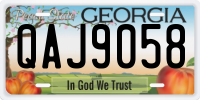 GA license plate QAJ9058
