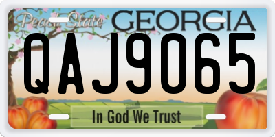 GA license plate QAJ9065