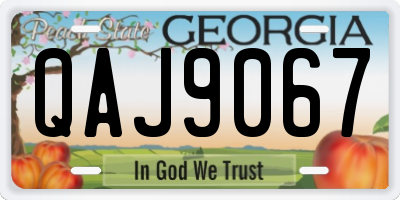 GA license plate QAJ9067