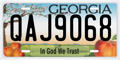 GA license plate QAJ9068