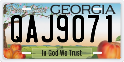 GA license plate QAJ9071