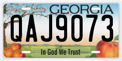 GA license plate QAJ9073