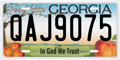 GA license plate QAJ9075