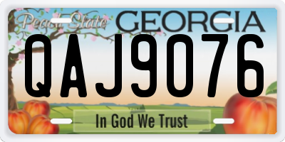 GA license plate QAJ9076