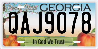 GA license plate QAJ9078