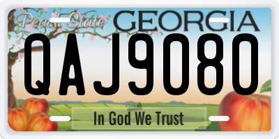 GA license plate QAJ9080