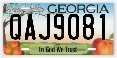 GA license plate QAJ9081