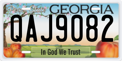 GA license plate QAJ9082