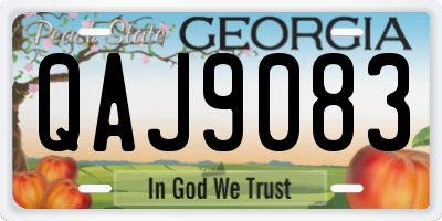GA license plate QAJ9083