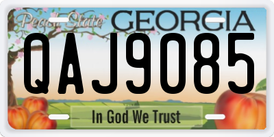GA license plate QAJ9085
