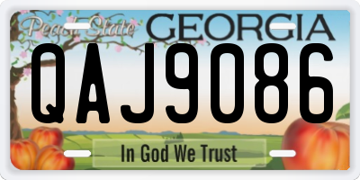 GA license plate QAJ9086