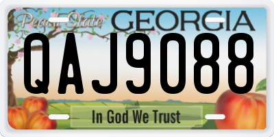 GA license plate QAJ9088