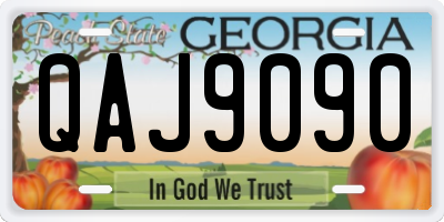 GA license plate QAJ9090