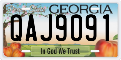 GA license plate QAJ9091