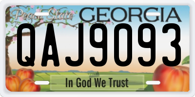 GA license plate QAJ9093
