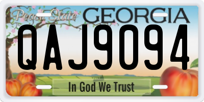 GA license plate QAJ9094